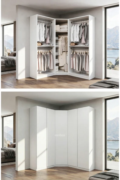 CANBAZ FURNİTURE Mira modüllü köşe 5 MDF kapaklı %100 MDF (KURULUM DAHİL) ürün görseli 1