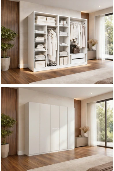 CANBAZ FURNİTURE Mira modüllü 5 MDF kapaklı %100 MDF (KURULUM DAHİL) ürün görseli 1