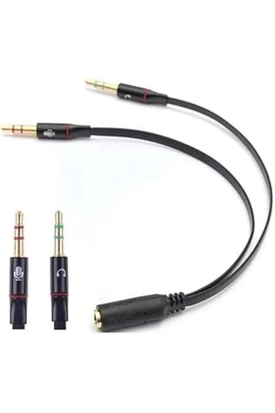 shop Alfais 4457 Kulaklık Mikrofon Çevirici Ayırıcı Dönüştürücü Çoklayıcı Adaptör ürün görseli 1