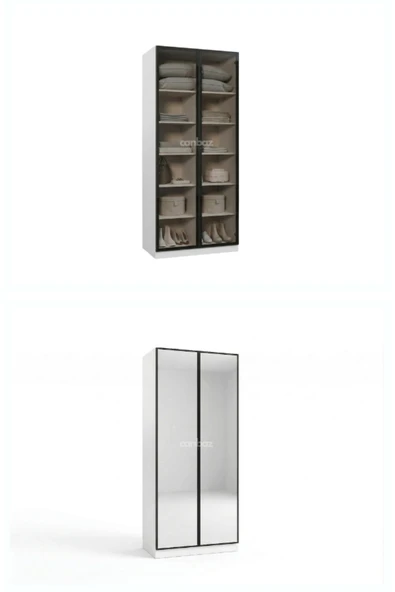 CANBAZ FURNİTURE Esla modüllü 2 kapaklı ÇİFT RAFLI %100 MDF (KURULUM DAHİL) ürün görseli 1