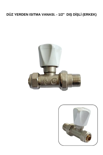 SP Düz Yerden Isıtma Vanası 1/2" -Dış Dişli (Erkek) ürün görseli 1