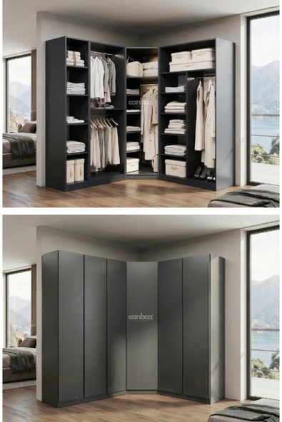 CANBAZ FURNİTURE Mira modüllü köşe 6 MDF kapaklı ürün görseli 1