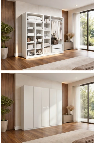 CANBAZ FURNİTURE Mira modüllü 5 MDF kapaklı %100 MDF (KURULUM DAHİL) ürün görseli 1