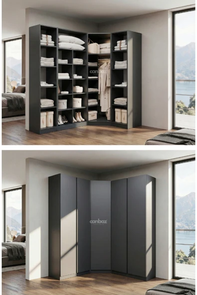 CANBAZ FURNİTURE Mira modüllü köşe 5 MDF kapaklı %100 MDF (KURULUM DAHİL) ürün görseli 1