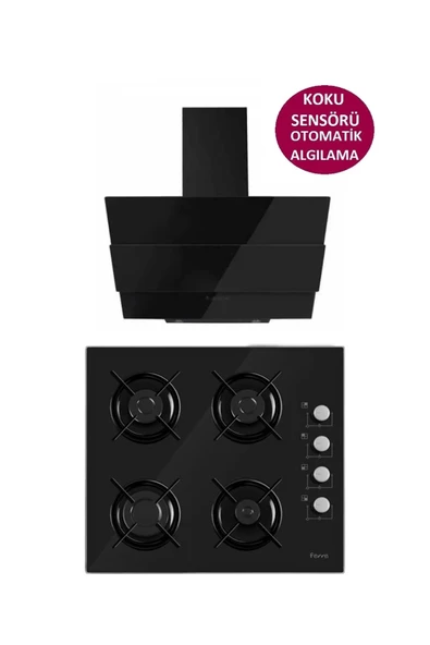Ferre MEGA PLUS SERİSİ 2'Lİ CAM ANKASTRE SET ( 2140S-SMRCW600 ) ürün görseli 1