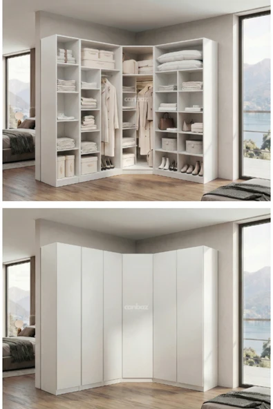 CANBAZ FURNİTURE Mira modüllü köşe 6 MDF kapak %100 MDF (KURULUM DAHİL) ürün görseli 1