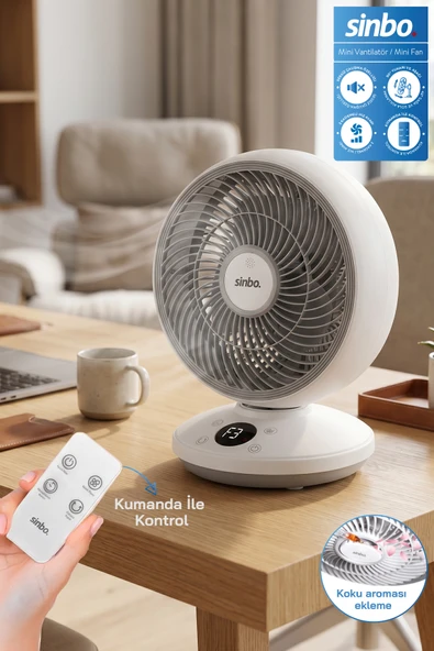 SİNBO SF-7702 MASAÜSTÜ VANTİLATÖR FAN BEYAZ ürün görseli 1