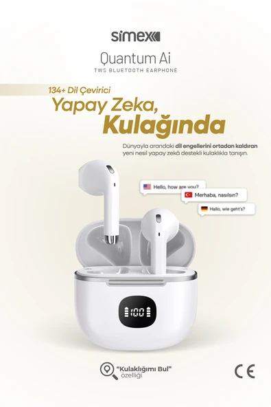Yapay Zeka Destekli Akıllı Bluetooth Kulaklık HD Mikrofon Gerçek Zamanlı Dil Çeviri Ai Anlık Tercüme ürün görseli 1