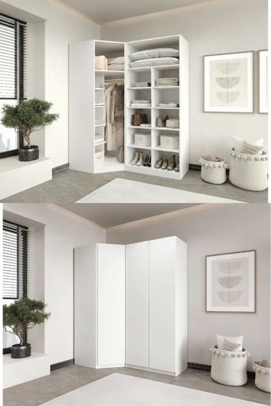 CANBAZ FURNİTURE Mira modüllü köşe 3 MDF KAPAKLI %100 MDF(KURULUM DAHİL) ürün görseli 1