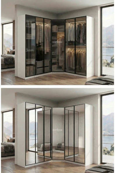 CANBAZ FURNİTURE ESLA KÖŞE DOLAP %100 MDF (KURULUM DAHİL) ürün görseli 1