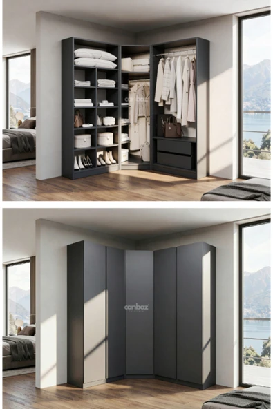 CANBAZ FURNİTURE Mira modüllü köşe 5 MDF kapaklı %100 MDF (KURULUM DAHİL) ürün görseli 1