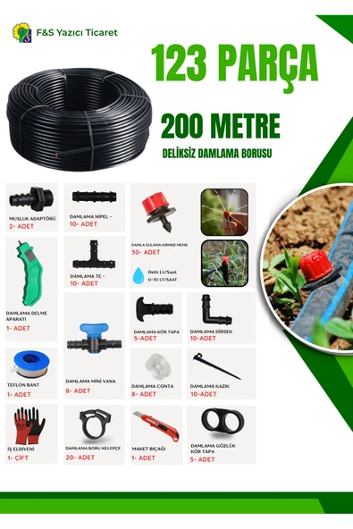 Sertsan 200 Metre Damlama sulama seti - 113 parça ürün görseli 1