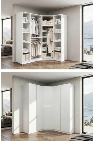 CANBAZ FURNİTURE Mira modüllü köşe 5 MDF kapaklı %100 MDF (KURULUM DAHİL) ürün görseli 1