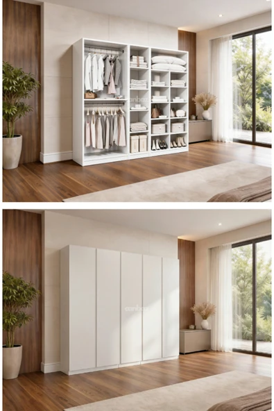 CANBAZ FURNİTURE Mira modüllü 5 MDF kapaklı %100 MDF (KURULUM DAHİL) ürün görseli 1