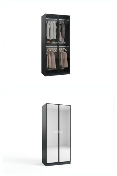 CANBAZ FURNİTURE Esla ASKILI 2 cam kapaklı %100 MDF (KURULUM DAHİL) ürün görseli 1
