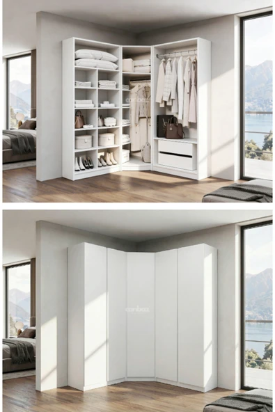 CANBAZ FURNİTURE Mira modüllü köşe 5 MDF kapaklı %100 MDF (KURULUM DAHİL) ürün görseli 1