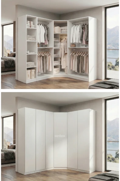 CANBAZ FURNİTURE Mira modüllü köşe 6 MDF kapaklı %100 MDF(KURULUM DAHİL) ürün görseli 1