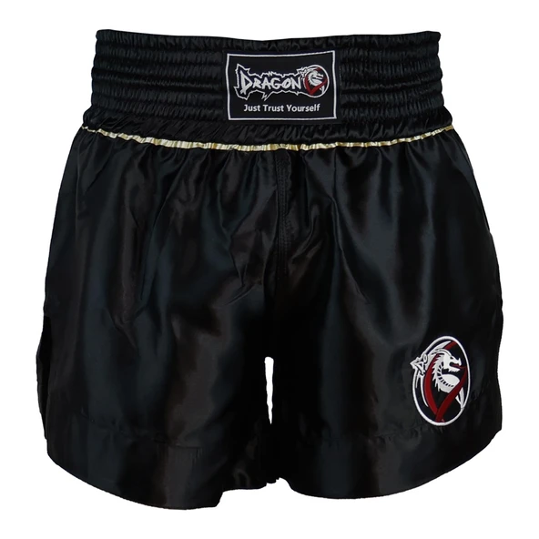 DragonDo MT3033 Muaythai Şortu Siyah Kick Boks Şortu ürün görseli 1