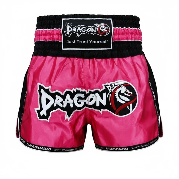 DragonDo MT3075 Retro NEO Kick Boks Şortu Muay Thai Şort Pembe ürün görseli 1