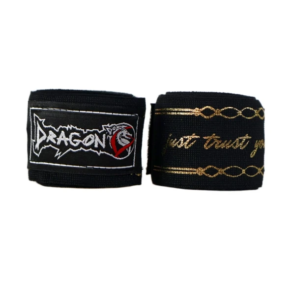DragonDo 83831 Just Trust Yourself Gold Logolu 3,5 Metre Bandaj Boks Bandajı ürün görseli 1