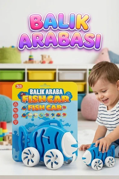 Montessori Balık Araba  - BPA Free & Non-Toxic ABS Plastik Eğitici Oyuncak Balık Araba ürün görseli 1