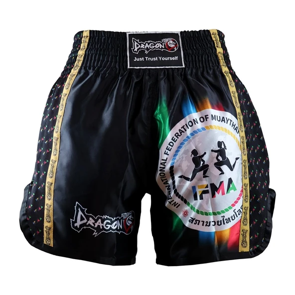DragonDo MT2025 IFMA Logolu Muaythai Şortu Baskılı Muay Thai Şortu ürün görseli 1