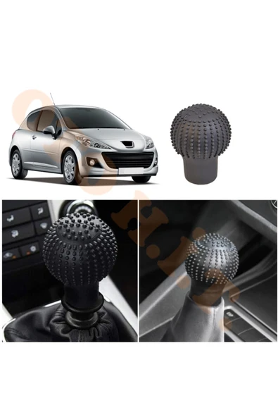 OTO H.İ.T. PEUGEOT 207 MANUEL UYUMLU VİTES KILIFI MASAJLI MAT SİYAH ürün görseli 1