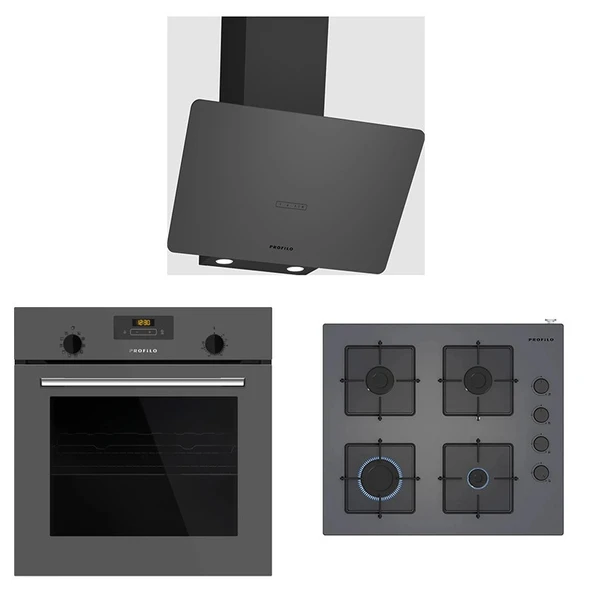 PROFİLO STAR ANKASTRE SET GRİ ( FRMA234G+OE37P9P10D+DVK6J479) ürün görseli 1