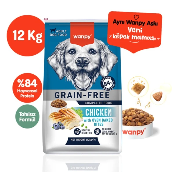 Wanpy Tahılsız Adult Tavuklu Yetişkin Köpek Maması 12 Kg ürün görseli 1