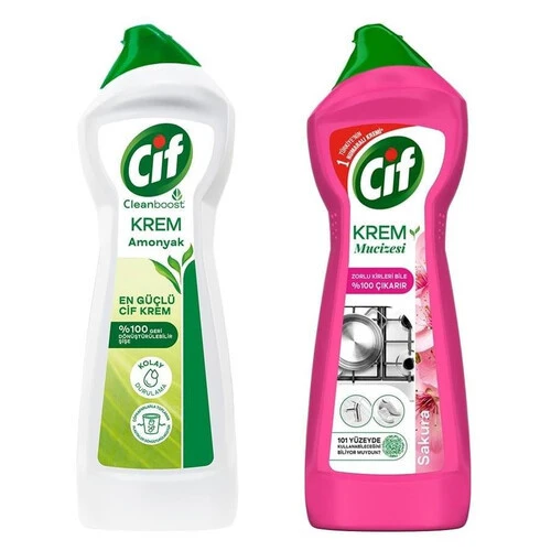 ŞeyliŞeyler - Cif Krem Amonyaklı 750 ml + Krem Mucizesi Sakura 750 ml İkili Avantaj Seti ürün görseli 1