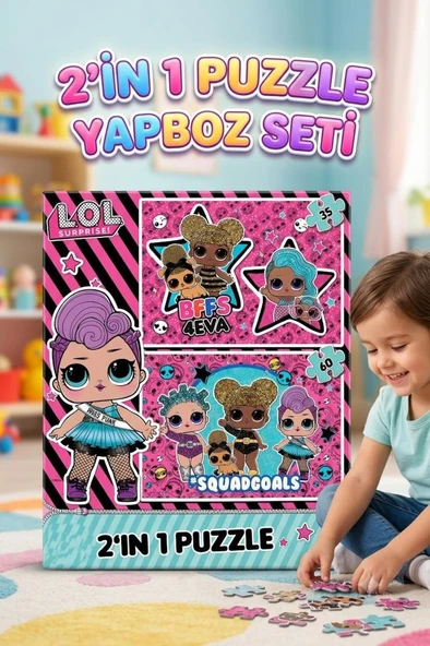 LOL Surprise 2’si 1 Arada Yapboz – 35 ve 60 Parça Zihinsel Gelişimi Destekleyen Eğitici Çocuk Puzzle ürün görseli 1