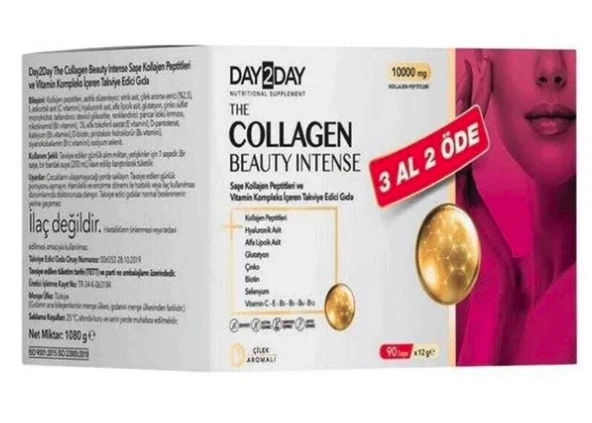 Day2Day The Collagen Beauty Çilek Aromalı 10000 mg 90 Saşe ürün görseli 1