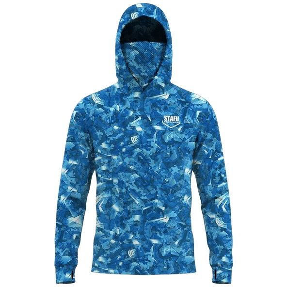 Stafu Pro Stratos Kapüşonlu Sea Chaos Blue Performans T-Shirt ürün görseli 1
