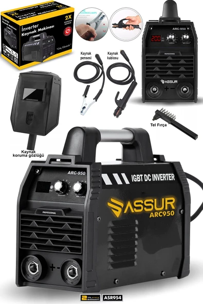 Assur Profesyonel 250 Amper Bakır Sargı Dijital Göstergeli inverter Çanta Kaynak Makinesi ürün görseli 1