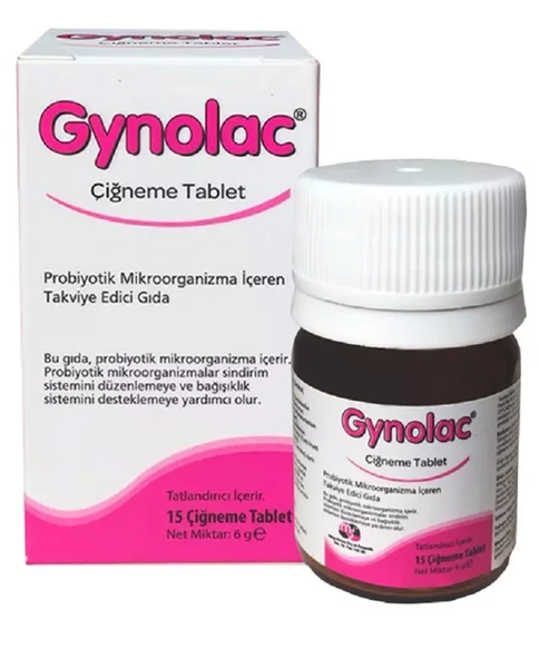 Gynolac Probiyotik 15 Çiğneme Tablet ürün görseli 1