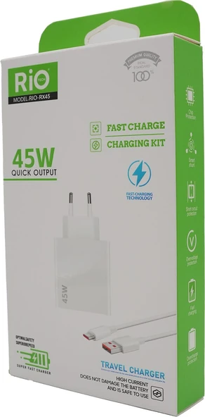 45W hızlı şarj adaptörü ve TYPE-C kablosu seti - Resim 3