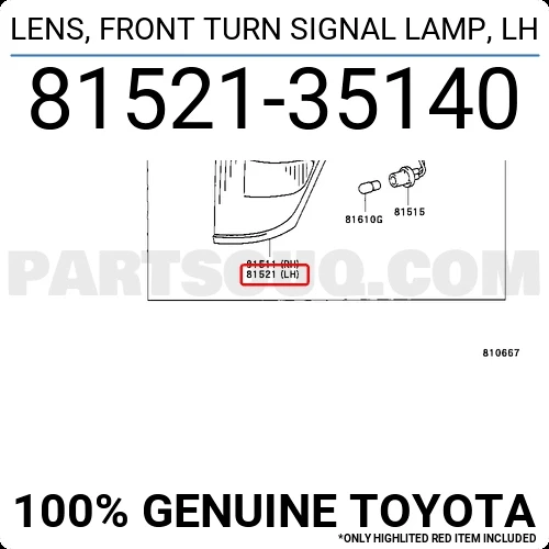 Toyota Hilux 1998-2001 Sinyal Lambası Nikelaj Sol (Oem No:8152135140) ürün görseli 1