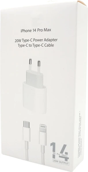 iPhone 14 Pro Max uyumlu 20W Type-C güç adaptörü ve Type-C kablo seti - Resim 2