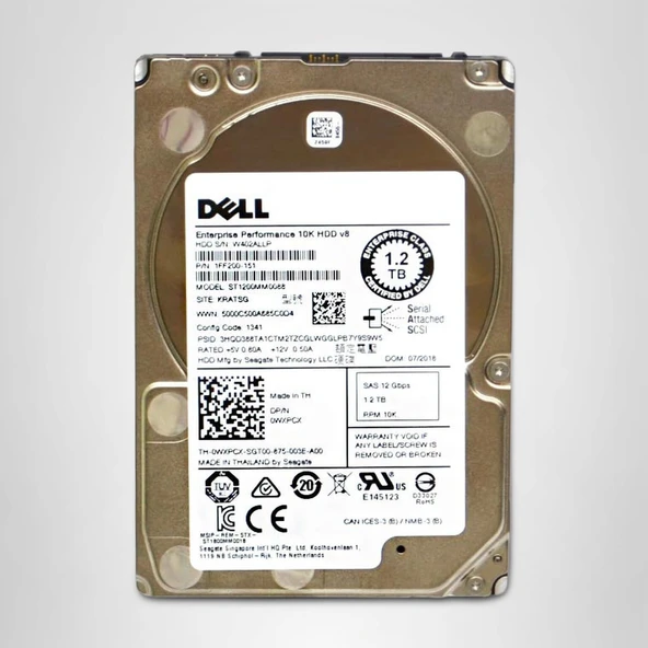 DELL EnterPrise 1.2TB 10K 12G 512e SAS 2.5'' Sunucu Harddisk ST1200NM0088 1FF200-151 0WXPCX ürün görseli 1