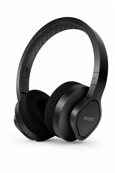 Philips TAA4216BK/00 Kablosuz Spor Kulak Üstü Kulaklık, 35 Saat Kullanım, IP55, Bluetooth 5.0, Siyah ürün görseli 1