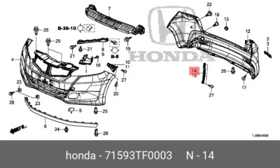 Honda Jazz 2009-2011 Tampon Bağlantı Braketi Arka Sağ (Oem No:71593Tf0003) ürün görseli 1