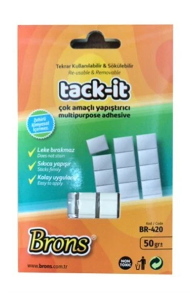 Hamur Yapıştırıcı Tack-it 50 gr 3 Adet Paket Br-420 ürün görseli 1
