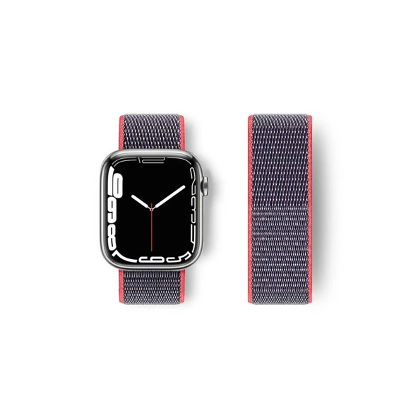 Apple Watch 42mm Hasırlı Cırtcırtlı Kordon - Pembe ürün görseli 1