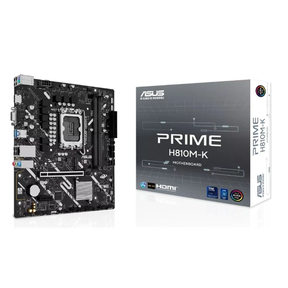 ASUS PRIME H810M-K DDR5 6400MT/S 1XVGA 1XHDMI 1XM.2 1851P MATX (INTEL ULTRA PROCESSORS SERIES 2) ürün görseli 1