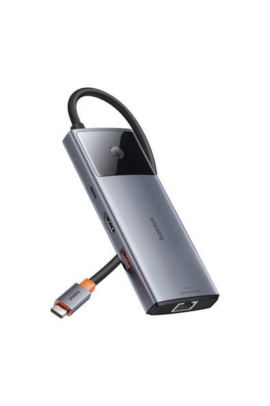 Baseus Metal Gleam II 6-in-1 USB HUB 4K@60Hz HDMI, 10Gbps USB-C, 100W ürün görseli 1