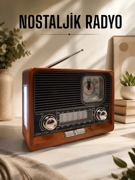 Nevamel® Nostaljik Radyo USBAUX Ve SD Kart Girişli Bluetooth Bağlantılı ürün görseli 1