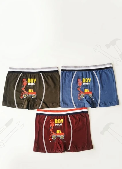 Erkek Çocuk Renkli Pamuklu Boxer 3 ' Lü Paket ürün görseli 1