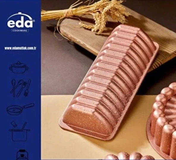 Eda Asya Dilimli Granit Döküm Baton Kek-Ekmek Kalıbı ZK-937 Rose ürün görseli 1