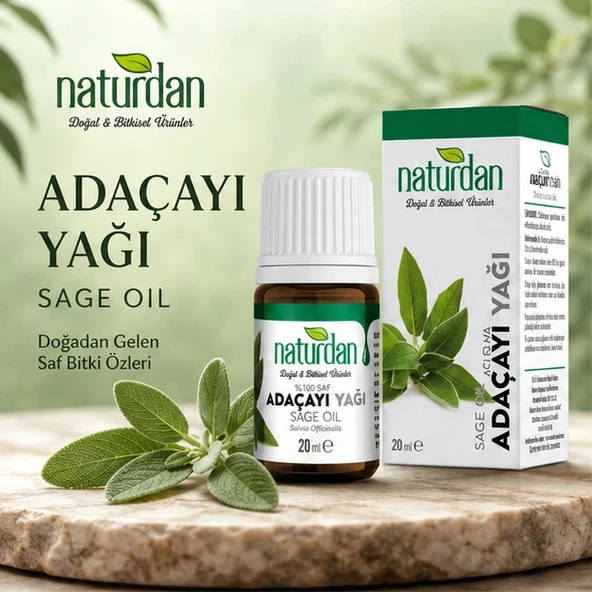 %100 Saf Adaçayı(Pure Sage Oil) yağı 20 ml 3 lü set ürün görseli 1