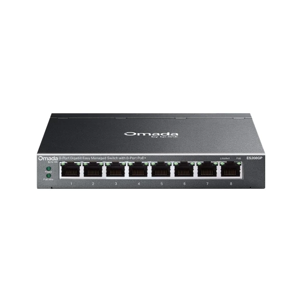 TP-LINK ES208GP 8 PORT YÖNETİLEBİLİR 64W POE SWITCH ürün görseli 1